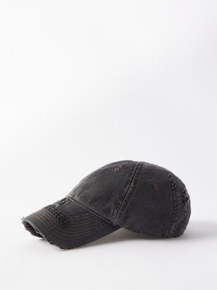 Logo-embroidered Distressed Cotton Baseball Cap