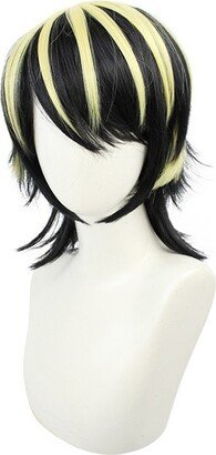 Unique Bargains Wigs Wigs for Women 16 Blonde Black with Wig Cap