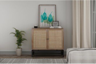 Natural rattan 2 door cabinet