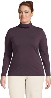 Women's Plus Size Lightweight Fitted Long Sleeve Turtleneck Tee