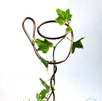 Copper Houseplant Trellis, Indoor Plant Stake, Metal Coffee Cup Decor, Gift Ideas