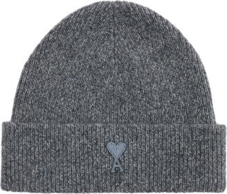 Dark Grey Wool-cashmere Blend Beanie