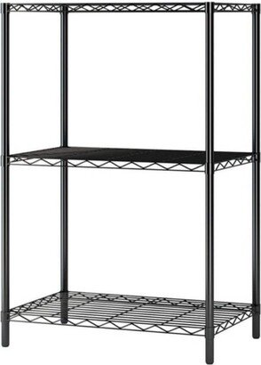 3-Layer Plastic Coated Iron Shelf - Black