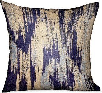 Plutus Ocean Avalanche Blue Ikat Luxury Outdoor/Indoor Decorative Throw Pillow