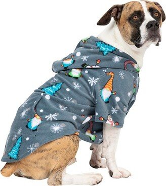 Footed Pajamas Pet Pjs - Merry Gnomes Pet Pjs Fleece Hoodie Sweaters - Large (Fits Up to 50 lbs)