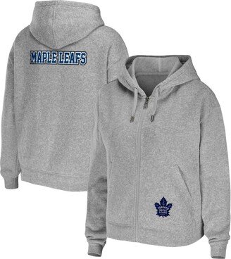 Women's Wear by Erin Andrews Heather Gray Toronto Maple Leafs Full-Zip Hoodie