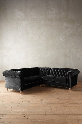 Slub Velvet Lyre Chesterfield Sectional, Wilcox