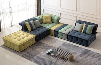 MOLAMOLA Fabric Modular Sectional Sofa,Contemporary Velvet Living Room Couch