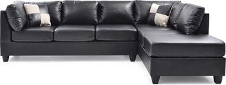 Braxton Black Faux Leather Sectional