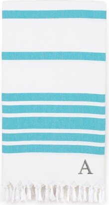 Linum Home Personalized Herringbone Pestemal Beach Towel - A