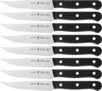 Solution Steak Knife Set of 8, Black, Stainless Steel
