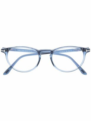 Transparent Round-Frame Glasses-AB