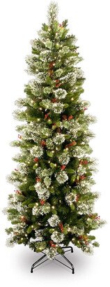 National Tree Company 7.5Ft Wintry Pine Slim Hinged Tree With 400 Clear Lights