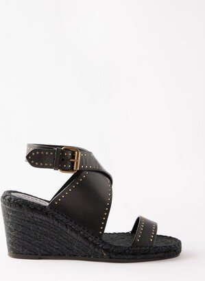 Iriane 90 Leather Wedge Sandals