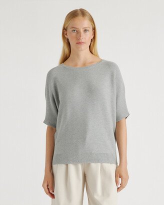 Lightweight Cotton Cashmere Link-Stitch Dolman Sweater