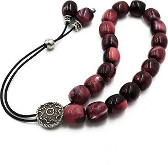 Komboloi, Worry Beads With Crimson Barrel Beads, Christmas Gift Ideas