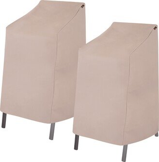 Modern Leisure® Chalet Stackable/High Back Patio Chair Cover, 2-Pack, 27L x 27W x 49H, Beige - One Size