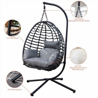 Outdoor Rattan Hanging oval Egg Chair