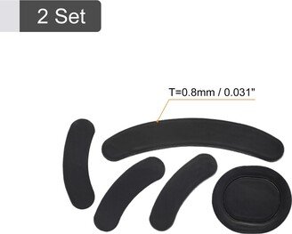Unique Bargains Rounded Curved Mouse Feet 0.8mm w Paper for G PRO Wireless Black 5Pcs/2 Set