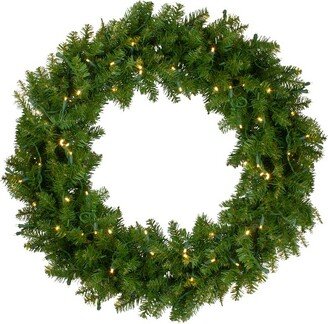 Northlight Lighted Northern Pine Artificial Christmas Wreath - 36 inch, Warm Clear LED Lights