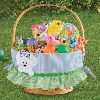 Collections Etc Boys Round Bunny Easter Basket - 13.250 x 11.130 x 10.750