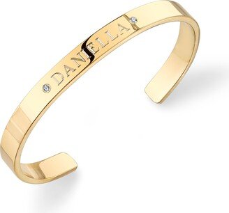 Ciela 14K Gold 2-Diamond Bangle with Engraving