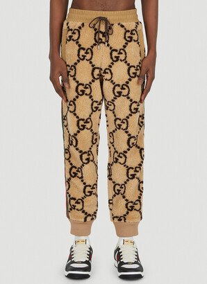 Gg Jacquard Faux Fur Track Pants - Man Track Pants Beige Xl