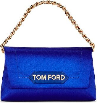 Satin Label Mini Chain Bag in Royal