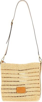 Perforated Raffia Shoulder Bag