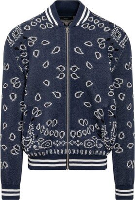 Bandana Printed Zipped Bomber Jacket