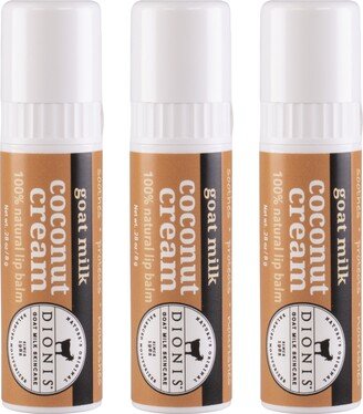 Coconut Cream Lip Balm Set, 3 Piece