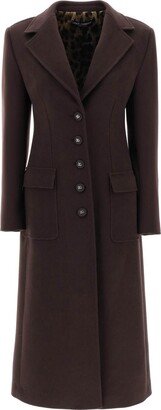 shaped coat in wool and cashmere