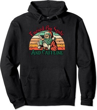 Vintage Fueled By Spite And Caffeine christmas Pullover Hoodie