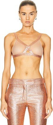 Iridescent Bra in Metallic Copper