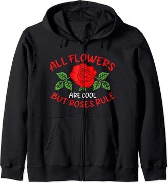 Awesome Roses Gifts Apparel and Accessories Red Roses Flower - All flowers are cool but roses rule Zip Hoodie