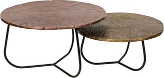 Cross Section Coffee Table Set, 2 Piece