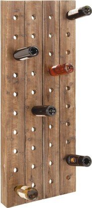 Rustic Wood Wall Wine Rack Brown - Olivia & May