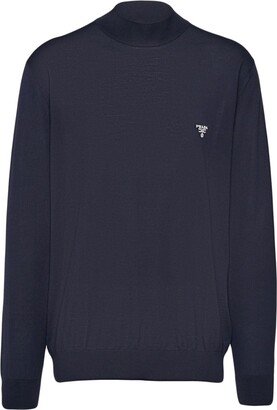 Logo-Embroidered Fine-Knit Jumper-AA