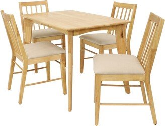 Sunnydaze Decor Sunnydaze James 5-Piece Wooden Dining Table and Chairs Set