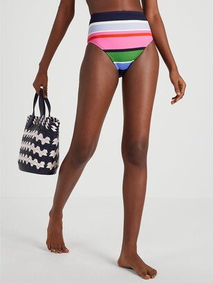 Sunny Day Stripe High-Waist Bikini Bottom - XS