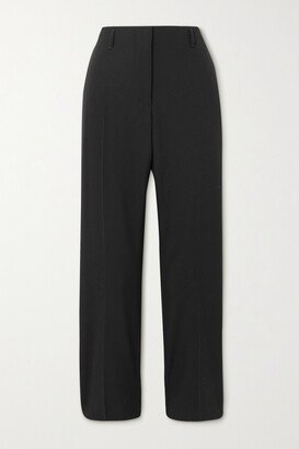 Grain De Poudre Wool Straight-leg Pants - Black