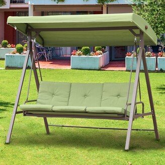 Aoodor Outdoor Converting Patio Porch Swing Bed with Removable Olefin Cushions 3 Seater - N/A