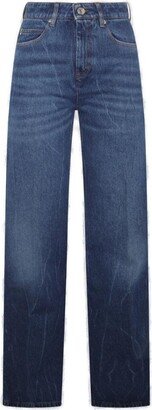 Logo-Patch Flared Leg Jeans