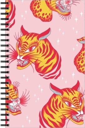 Notebooks: Tigerpop - Orange And Pink Notebook, 5X8, Pink