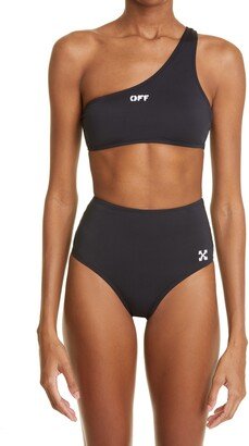 Logo One-Shoulder Two-Piece Swimsuit