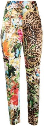 Baroque Flowers high-waisted trousers