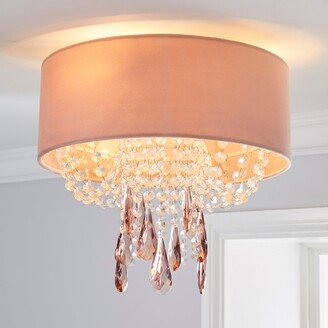 Dunelm Halle 1 Light Blush Pink Shade Flush Ceiling Fitting Blush