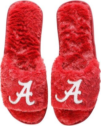 Women's Foco Crimson Alabama Crimson Tide Rhinestone Fuzzy Slippers