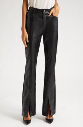 Shanis Slit Hem Faux Leather Pants