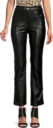 Faux Leather High Waist Ankle Pants